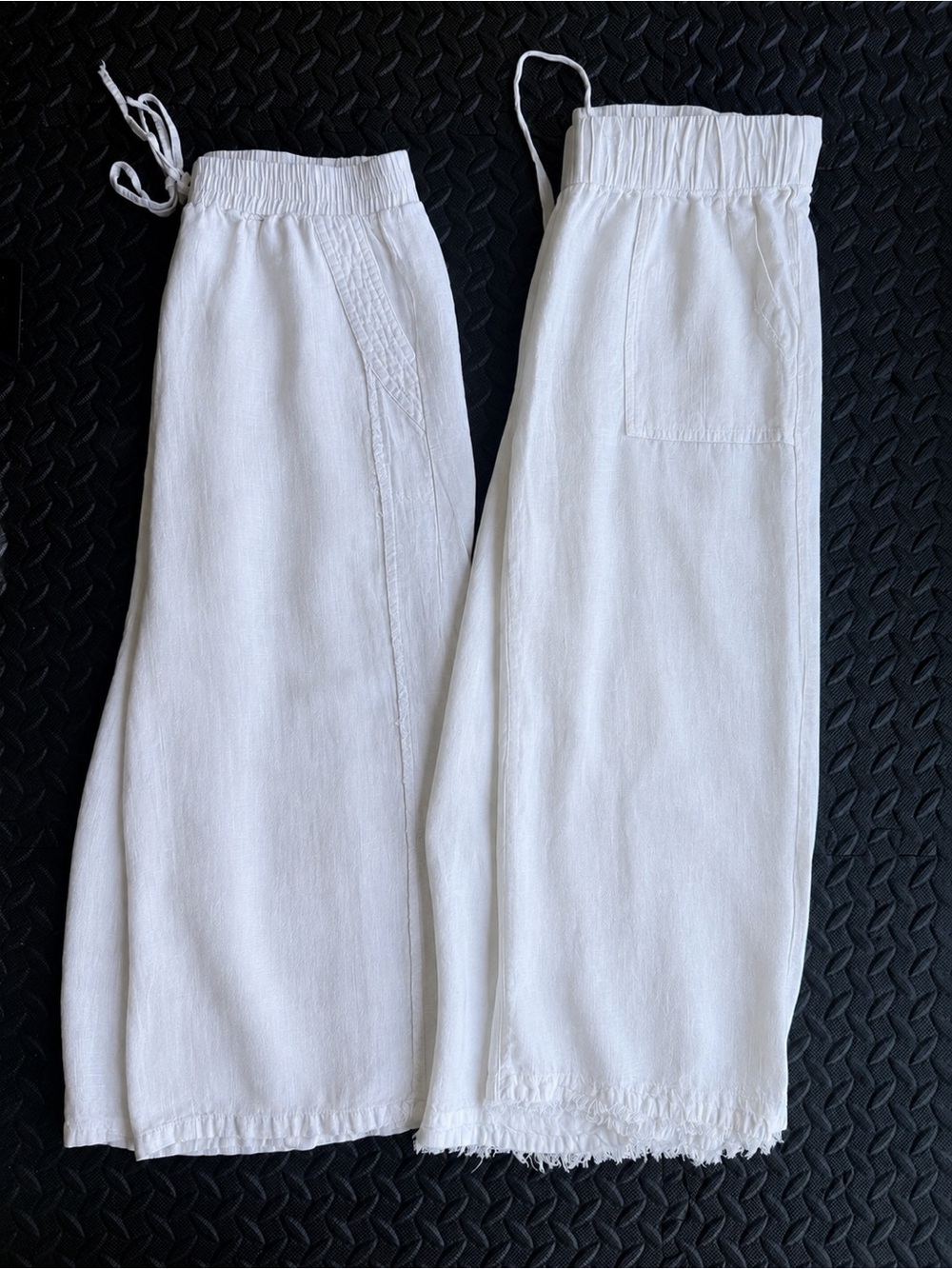 Umgee White Wide Leg Drawstring Capris